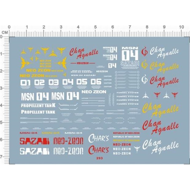 Decal nước dán mô hình SAZABI MG RG HG SD các loại Water sticker