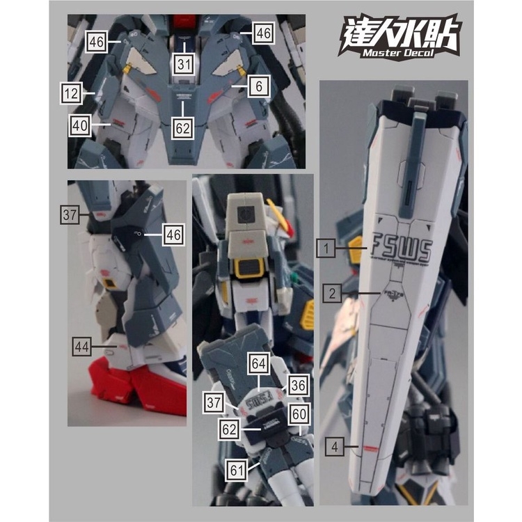 Decal nước dán mô hình Gundam MKII RX178 Mk-II MK2 8815 8817 PG MG RG HG Water sticker