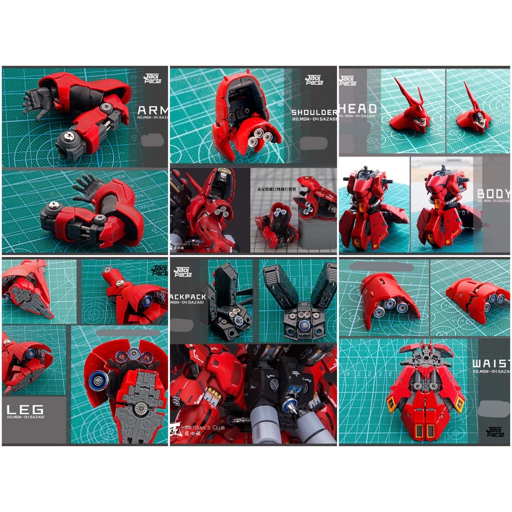 Độ mô hình gundam FULL SET METAL PART cho RG Sazabi Nu Unicorn Banshee Crossbone