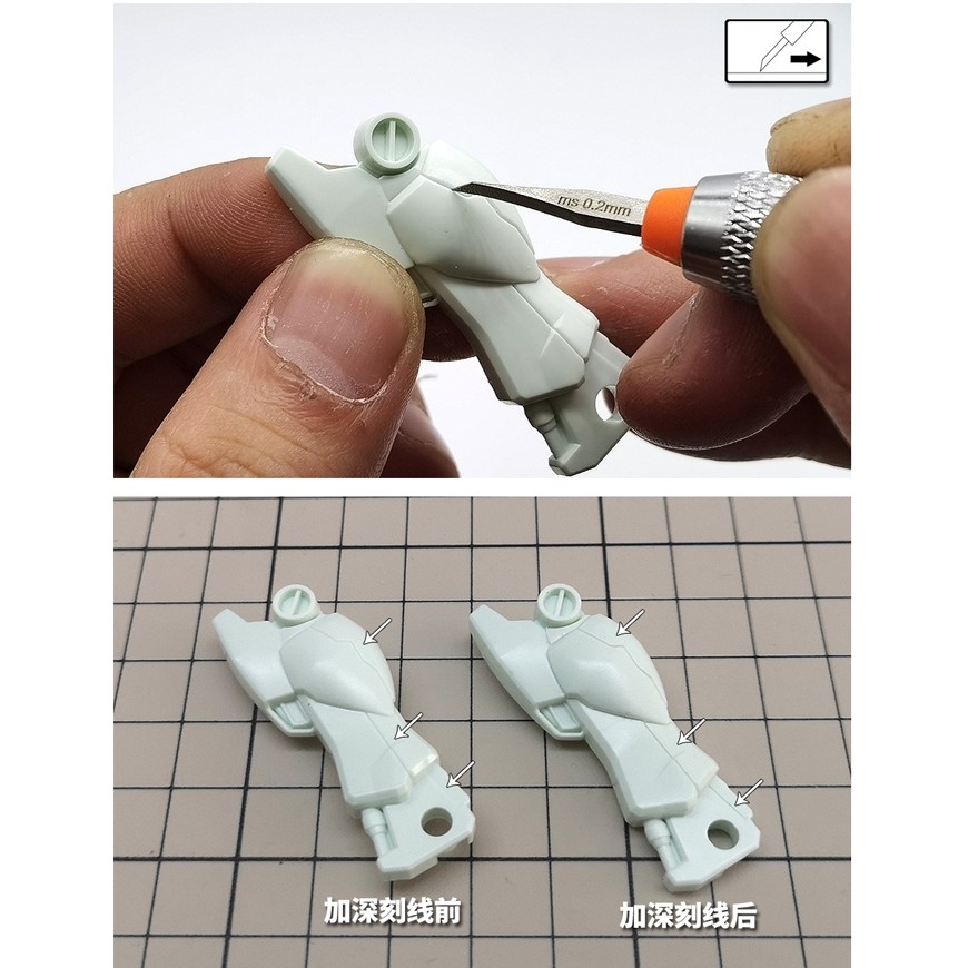 Chisel MS048 tạo lằn kẻ line cho mô hình kèm cán Chisel Precision Engraving Metal Engraving Push Knife