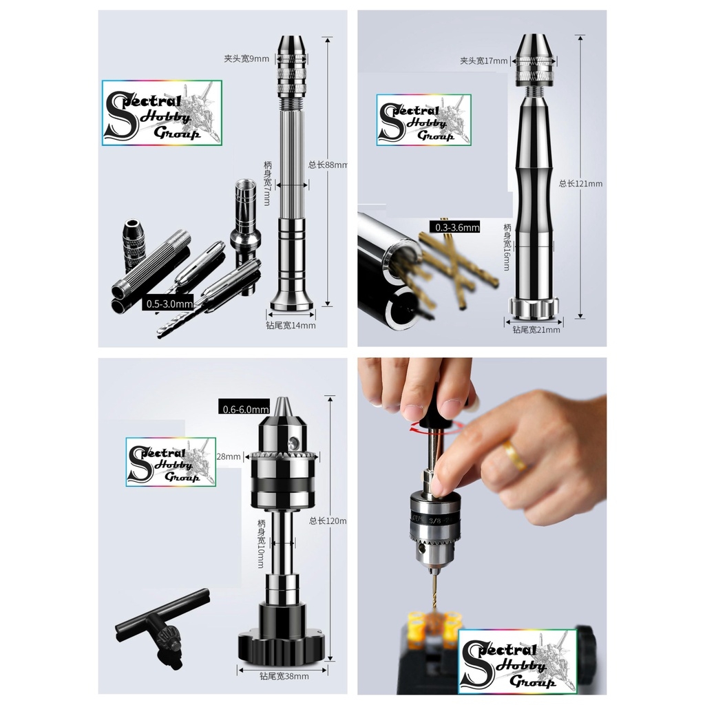 Bộ dụng cụ khoan tay HD cho mô hình mũi khoan mini 0.2-1.5-3.2mm Hand Drill