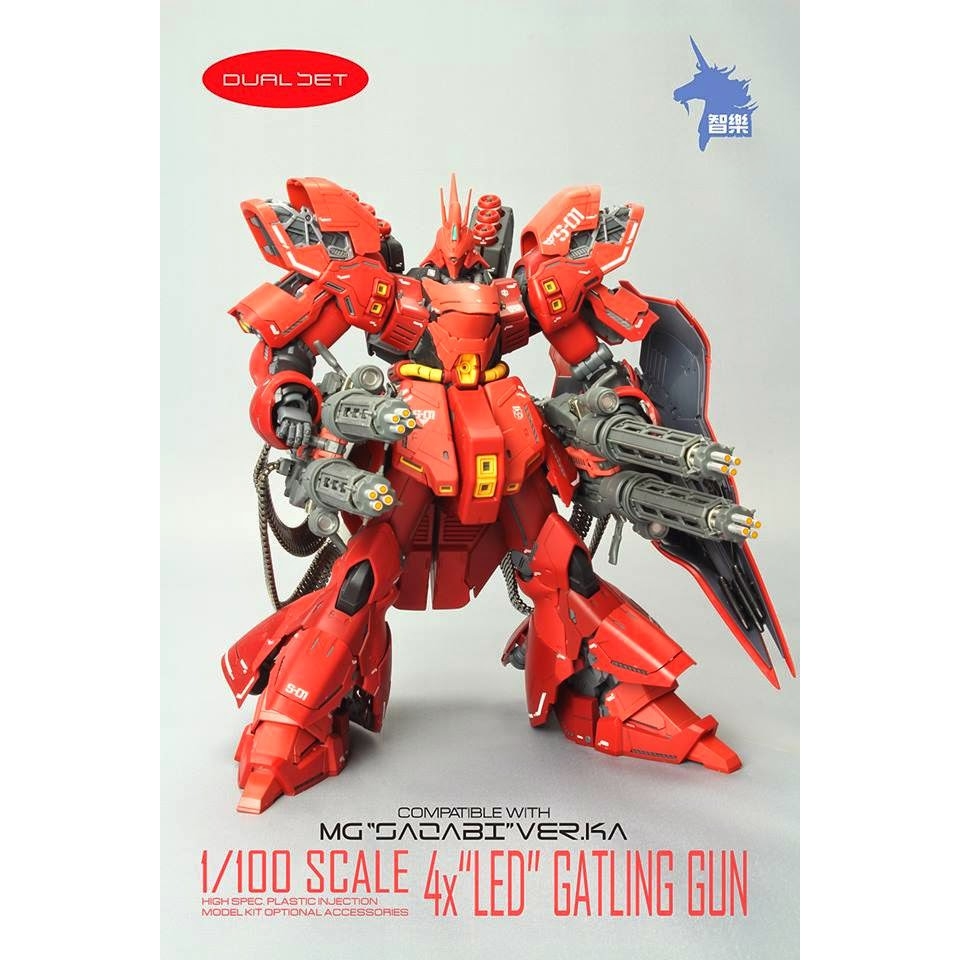 Phụ kiện lắp ráp MG 1/100 Dual set 4x led Gatling Gun Compatible with Sazabi