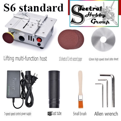 Máy cắt cưa mài đánh bóng để bàn S6 lưỡi cưa 63mm PCB Desktop Cutting Machine Mini Aluminum Alloy