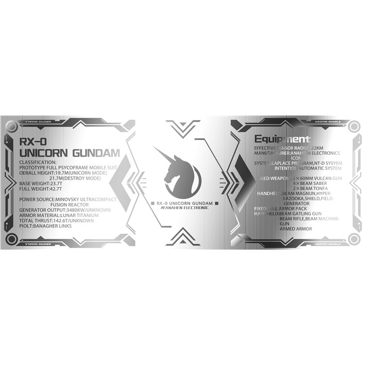 Decal dán mô hình tem metal sticker Exia Unicorn Banshee Phenex Strike gundam