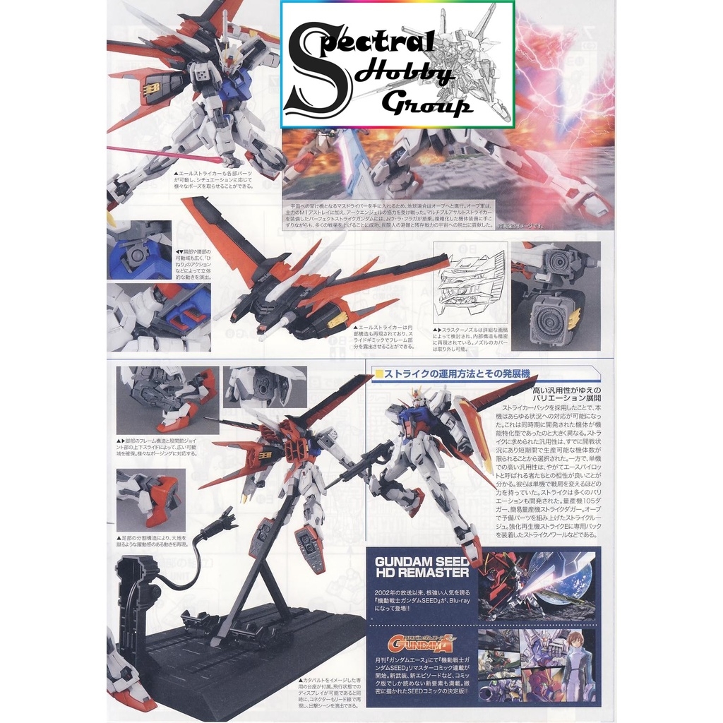 Mô hình lắp ráp MG 1/100 Aile Strike Gundam Ver RM 6630 Daban (kèm decal nước)