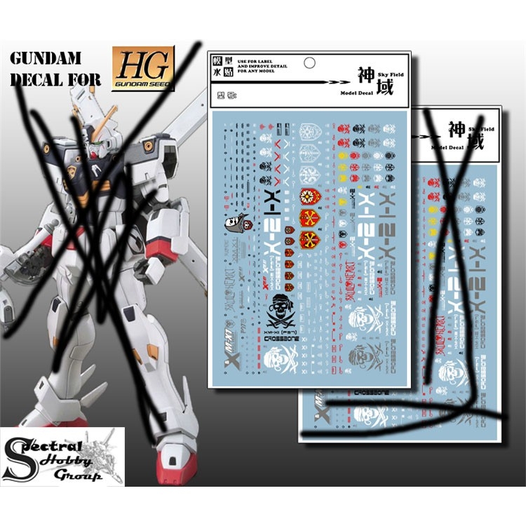 Decal nước dán mô hình Gundam Crossbone X1 Full Cloth X2 X3 MG HG RG metallic Water sticker