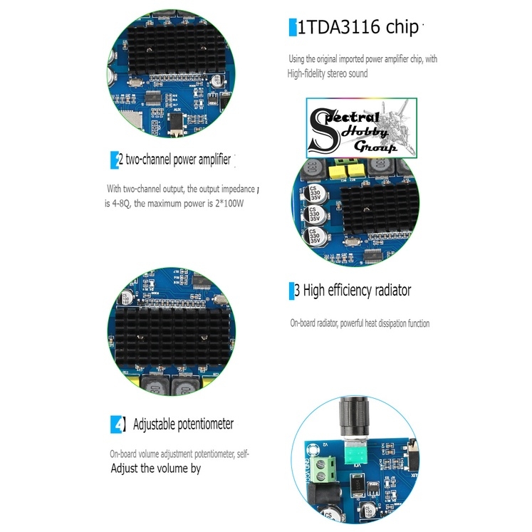 Mạch khuếch đại âm thanh HIFI 2.0 bluetooth 5.0 100W *2 chất lượng cao Digital Audio Amplifier
