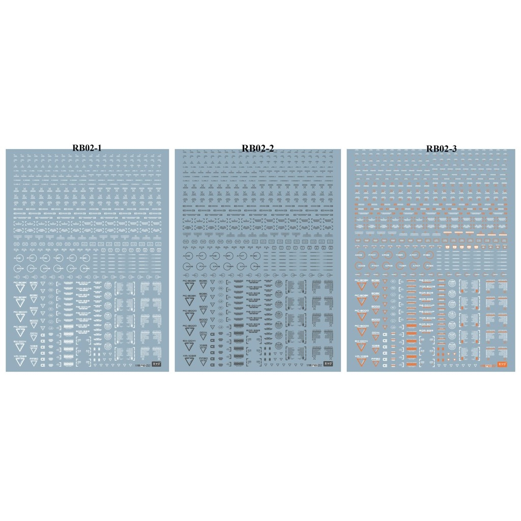 Decal nước dán mô hình RB01 RB02 cảnh báo MG HG RG EVO General Warning Caution Water Sticker