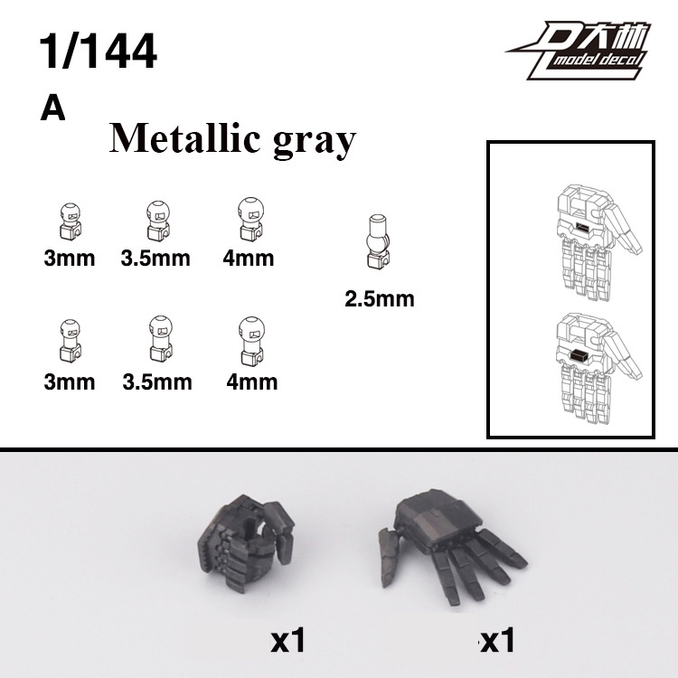 Phụ kiện lắp ráp đôi tay động 1/144 HAND SET HG RG cho gundam Figure 1/10 1/12 dalin model