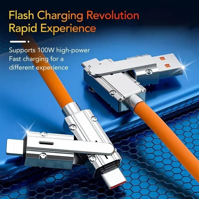 Dây sạc nhanh 2in2 100w fast charging data cable USB Type-A Type-C Lightning iphone android