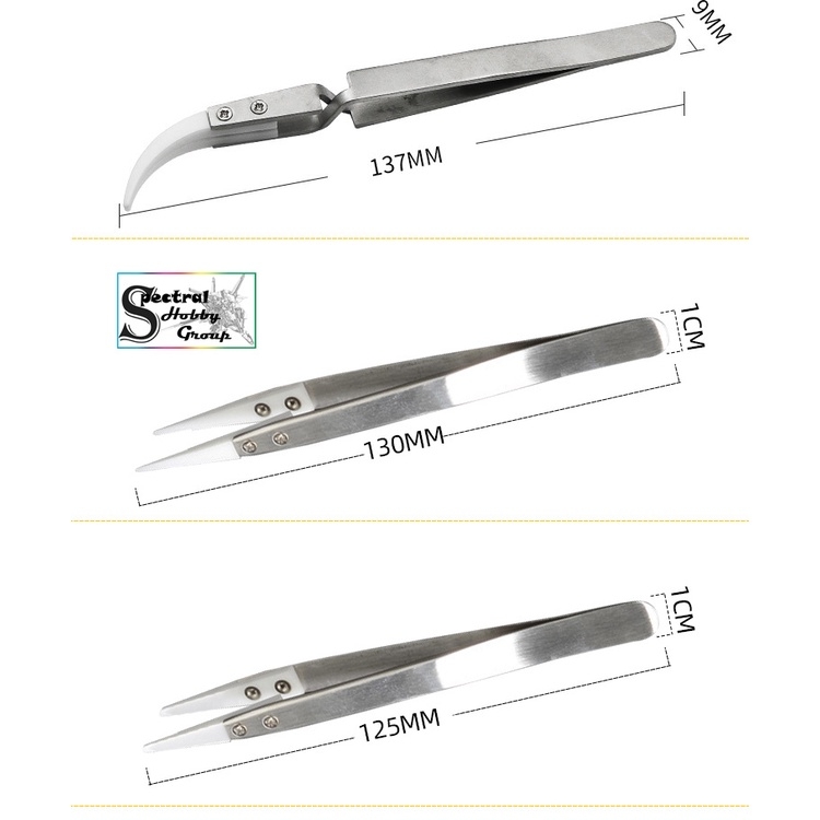 Dụng cụ nhíp cho mô hình / nhịp ngược đầu sứ Ceramic head reverse pointed