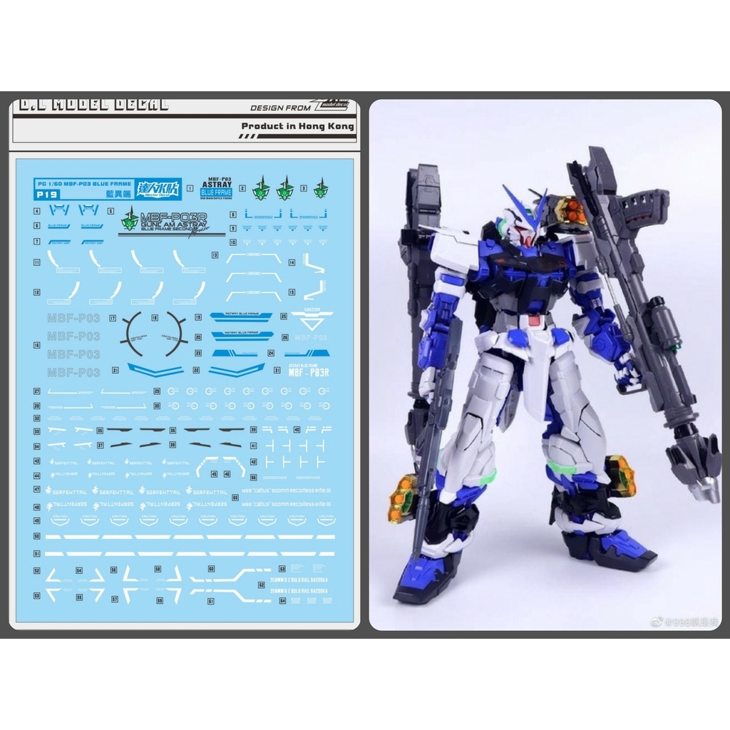Decal nước dán mô hình PG Astray Red Kai | Blue Frame Kai | Nilson - Water sticker