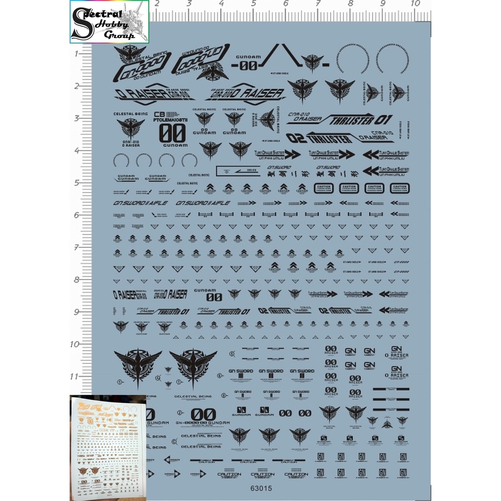 Decal nước dán mô hình Gundam XN 00 Raiser 7s Seven sword 00R 007S MB MG RG HG Water sticker