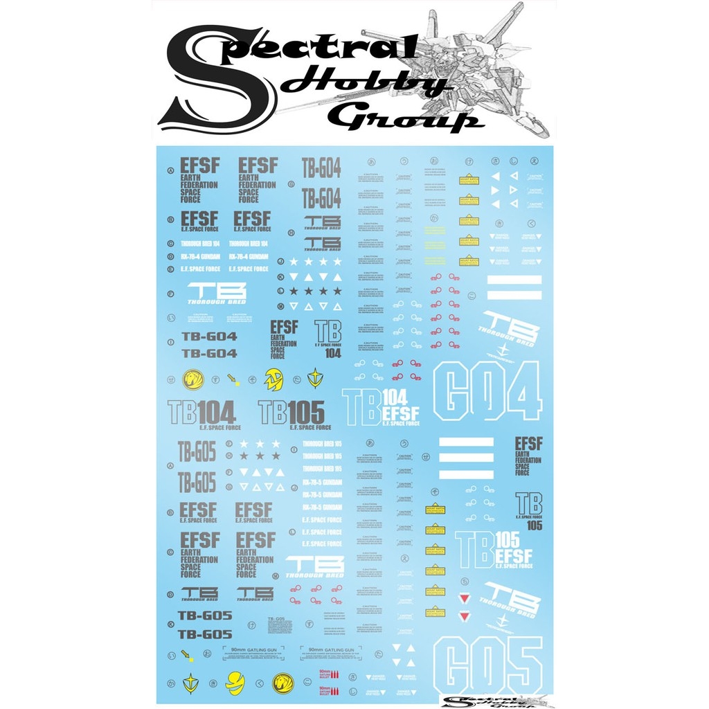 Decal nước dán mô hình MG HG gundam RX78 4 5 6 GP04 05 06 Gerbera Water sticker