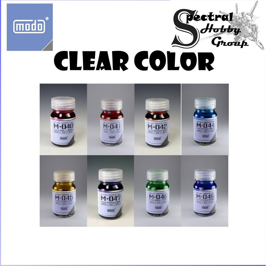 Sơn mô hình màu Clear Color Modo paint Red Orange Yellow Blue Purple M040 - M049