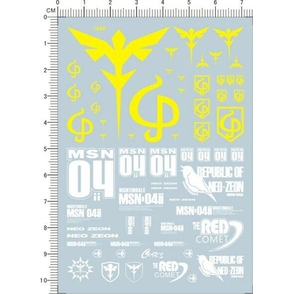 Decal nước dán mô hình Nightingale gold metallic coating SD HG 1/144 1/100 Water Sticker