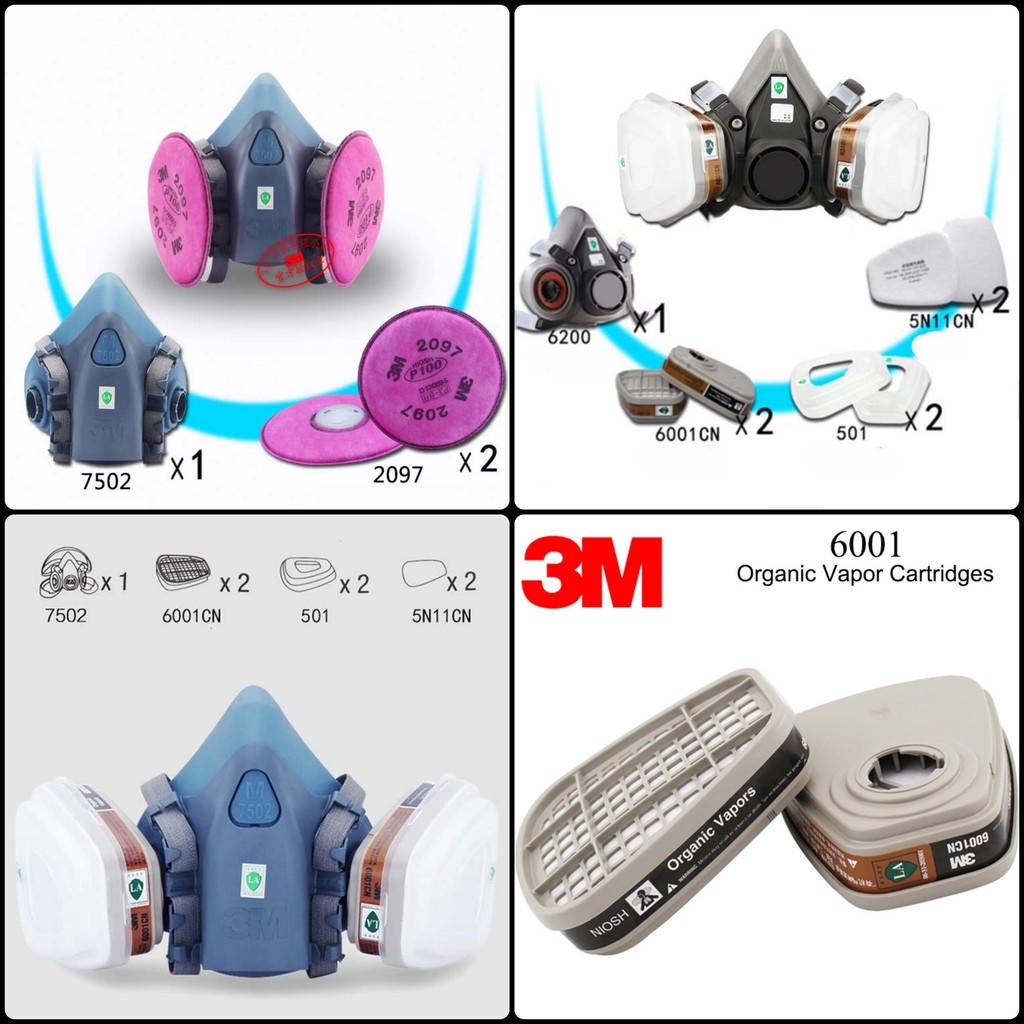 Mặt nạ phòng độc 3M 6200 7502 6001 6006 2097 & phụ kiện các loại