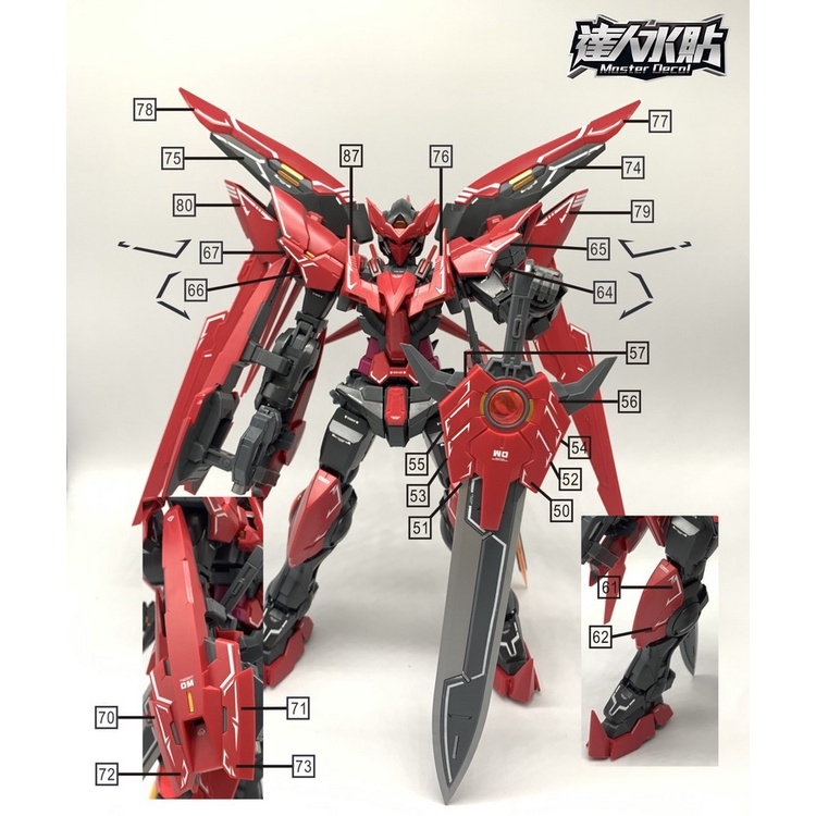 Decal nước dán mô hình Exia Amazing Dark Master MG HG Water sticker