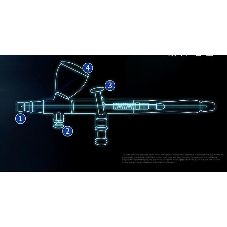 PHụ kiện kim sơn needle đầu béc nozzle bút sơn airbrush KP45 ustar LC LUTRACRAFT các loại