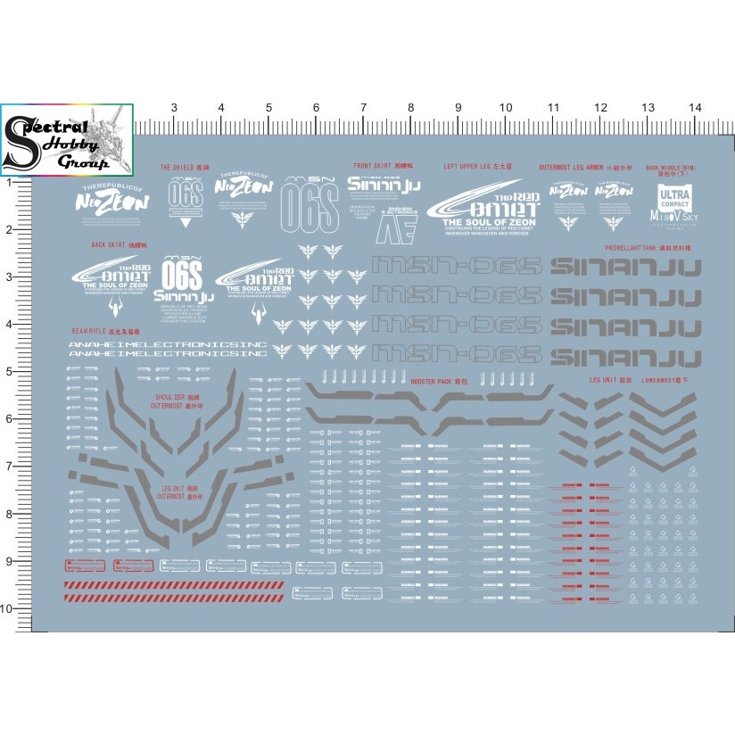 Decal nước dán mô hình SINANJU MG RG HG các loại Water sticker