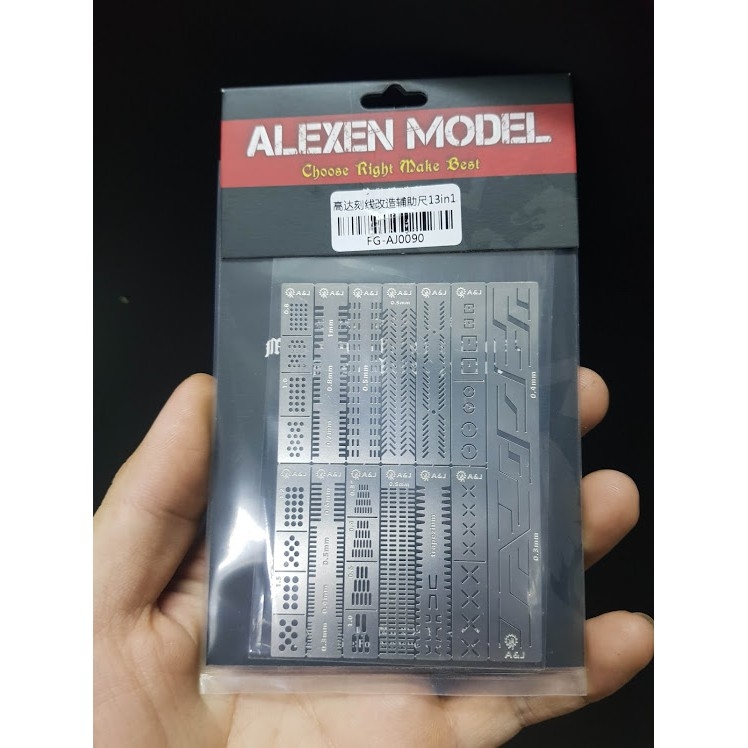 Dụng cụ hỗ trợ kẻ tạo line ALEXEN metal masking Edge Engraved AJ0090 0091 0092 0093 gundam Template