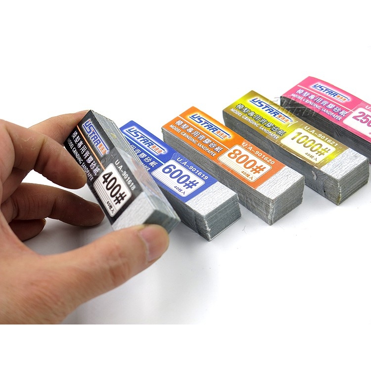 Dụng cụ USTAR Giấy nhám cắt sẵn pre-cut sandpaper [with adhesive] #400 - #2500 Tool hobby