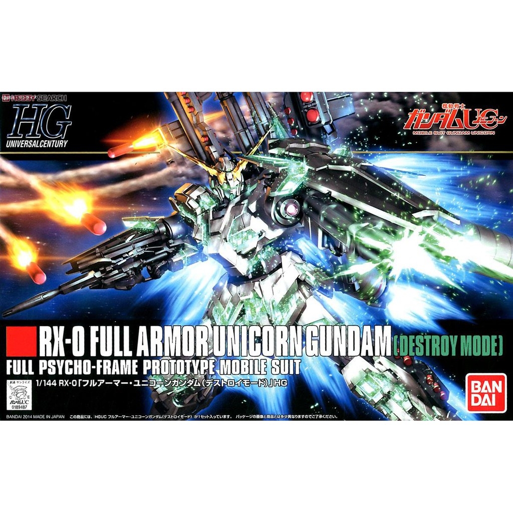 Mô hình lắp ráp HG 1/144 Full Armor Unicorn Gundam Destroy Mode bandai