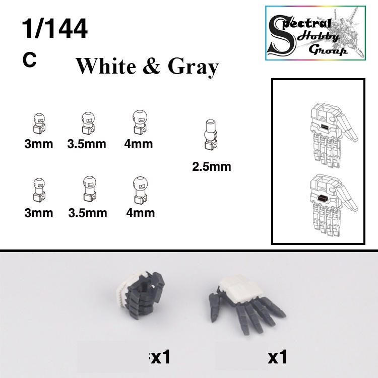 Phụ kiện lắp ráp đôi tay động 1/144 HAND SET HG RG cho gundam Figure 1/10 1/12 dalin model
