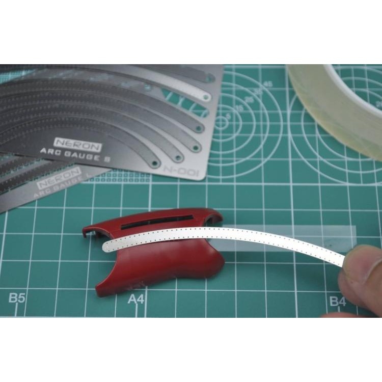 Dụng cụ kẻ line tạo đường cong N001 002 Etching sheet arc ruler curve gauge engraving Neron