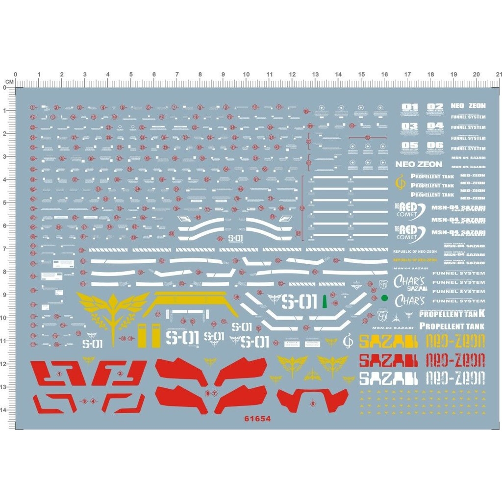 Decal nước dán mô hình SAZABI MG RG HG SD các loại Water sticker