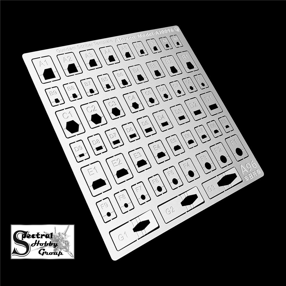 Dụng cụ hỗ trợ kẻ tạo line ALEXEN metal masking AJ0096 0097 gundam Scriber Template