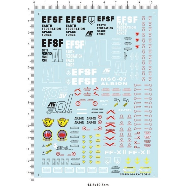 Decal nước dán mô hình gundam GP01 GP01FB GP02 GP03 RX78 PG MG RG Water sticker