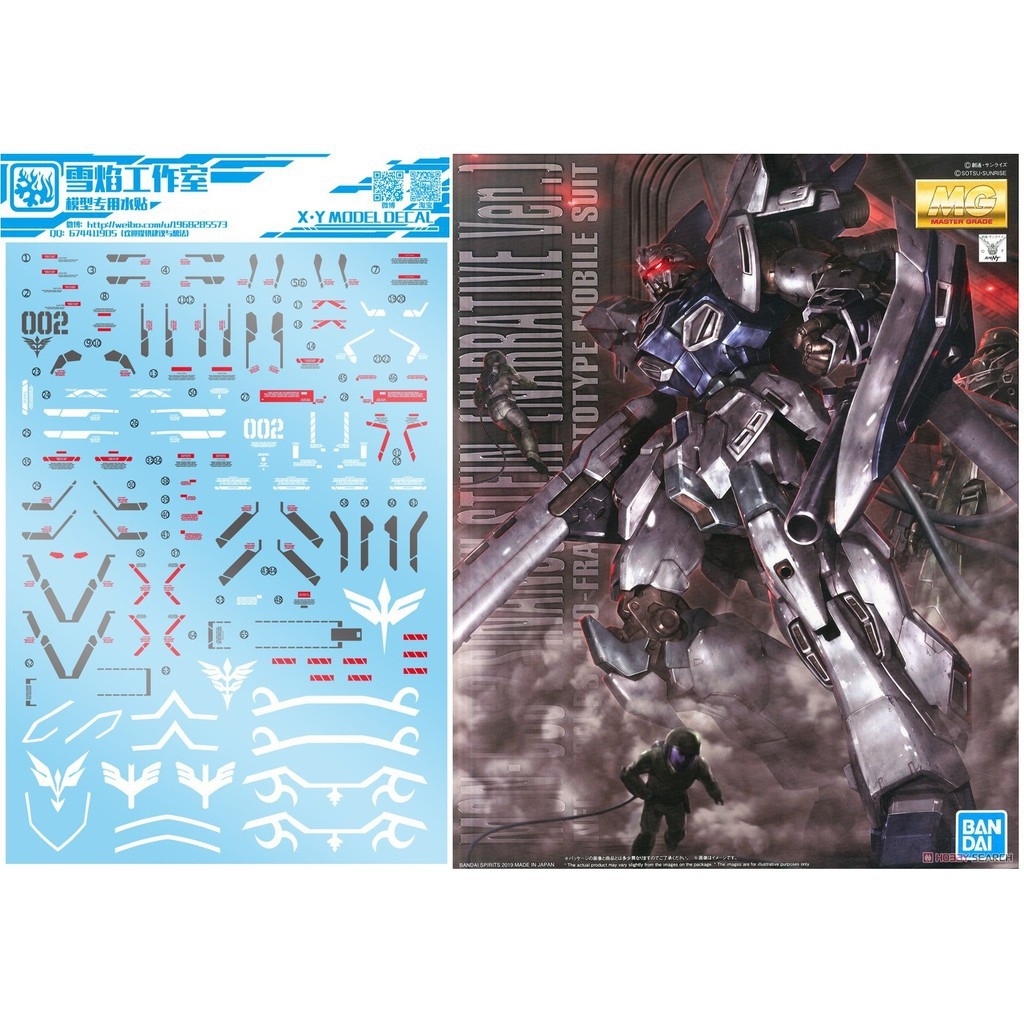 Decal nước dán mô hình MG HG Sinanju Stein NT Narrative Water sticker