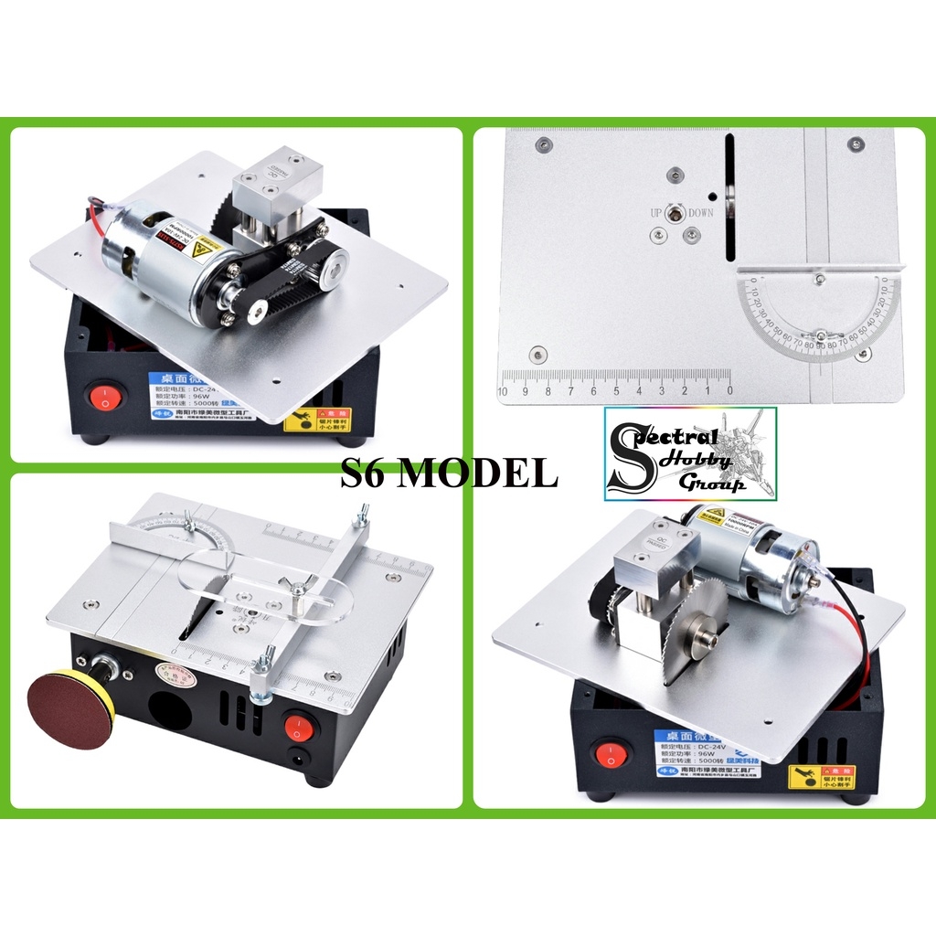 Máy cắt cưa mài đánh bóng để bàn S6 lưỡi cưa 63mm PCB Desktop Cutting Machine Mini Aluminum Alloy