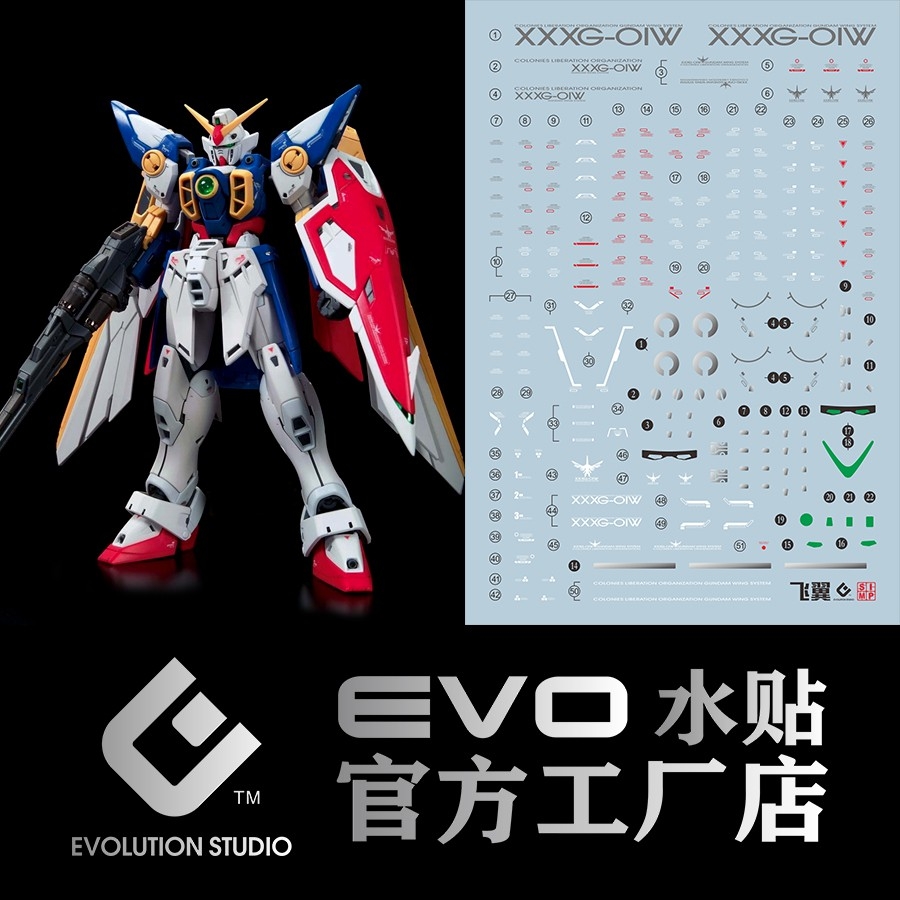 Decal nước dán mô hình Wing zero custom EW ver ka PG MG RG HG Gundam Water sticker