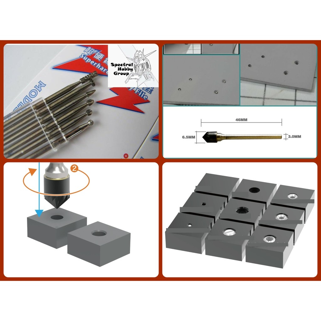 Dụng cụ mũi khoan kỹ thuật lỗ tròn loe mài khắc reamer chamfer ustar Rotary File UA90640