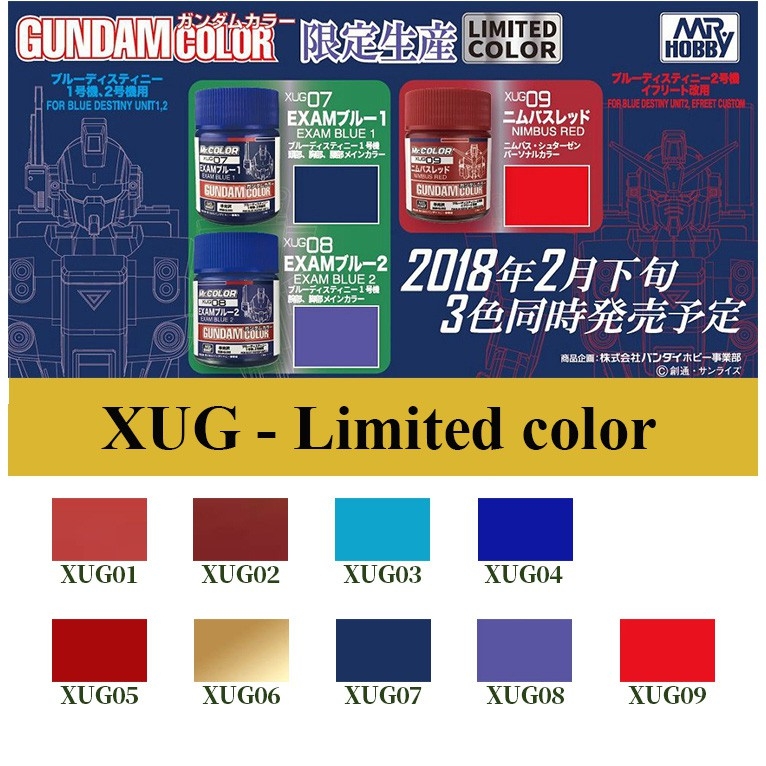 Sơn mô hình mr.hobby gundam Limited color XUG 01-09