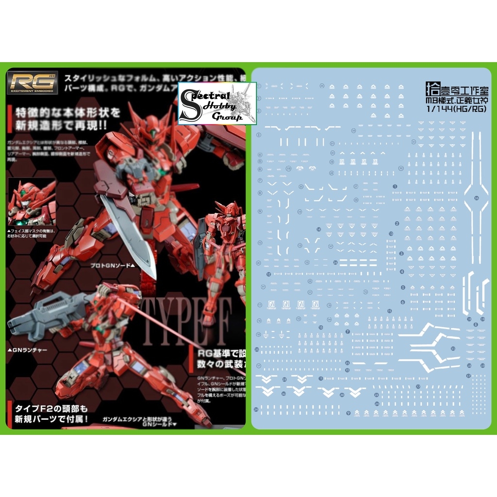 Decal nước dán mô hình MG RG HG Astraea Type F 8816 Avalanche Red White Water sticker