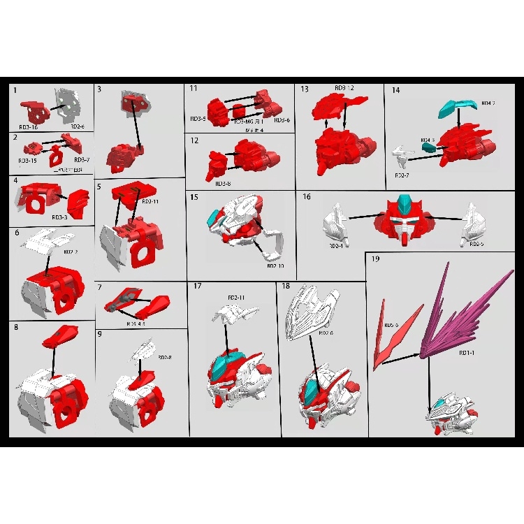 Phụ kiện mô hình lắp ráp Sừng Đầu Vai cho MG MB gundam astray red blue Head V-fin shoulder