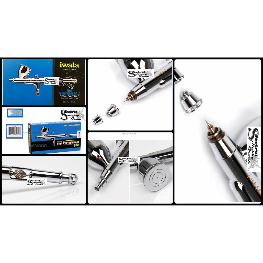 Bút sơn mô hình Iwata High Performance HP-C Plus 0.3mm HP-CP Gravity Feed Dual Action Airbrush JAPAN