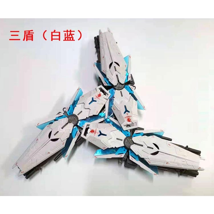 Phụ kiện MG 1/100 bộ 3 khiên Tri-Shield custom + Cannon + kết nối 3 shield + decal cho gundam Unicorn banshee