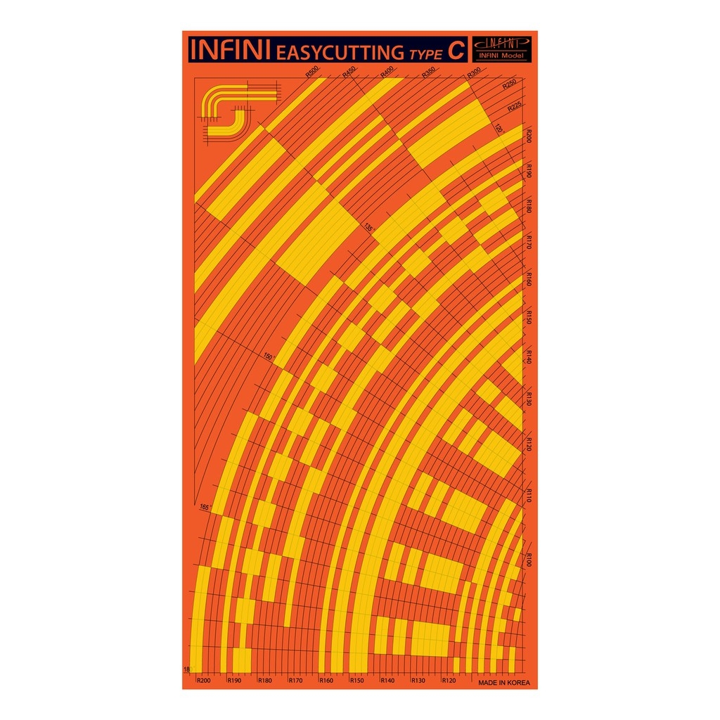 Dung cụ bảng cắt masking template Cover Paper Tape Cutting Pad Graphics Infini Model Easy Cutting Korea