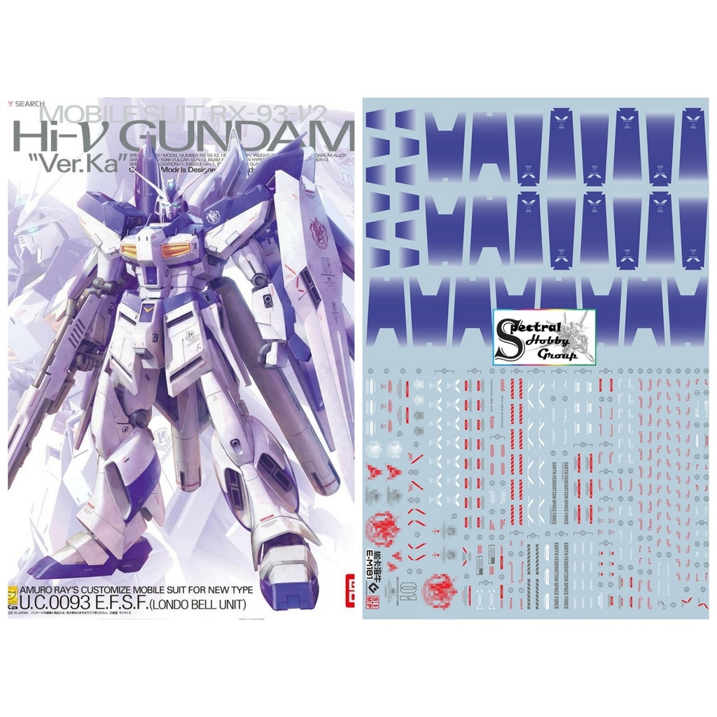 Decal nước dán mô hình MG Hi-Nu RX93 HiNu | Nu | HWS Gundam MB Water stickers
