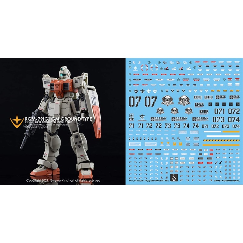 Decal nước dán mô hình MG HG EZ8 RX79 RGM79 08MS GM - Water sticker các loại