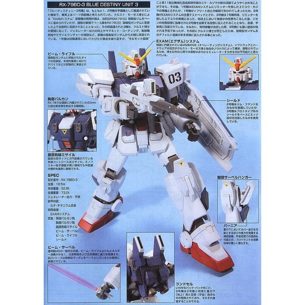 Mô hình lắp ráp HG 1/144 RX-79BD Blue Destiny Unit 1 2 3 HGUC bandai