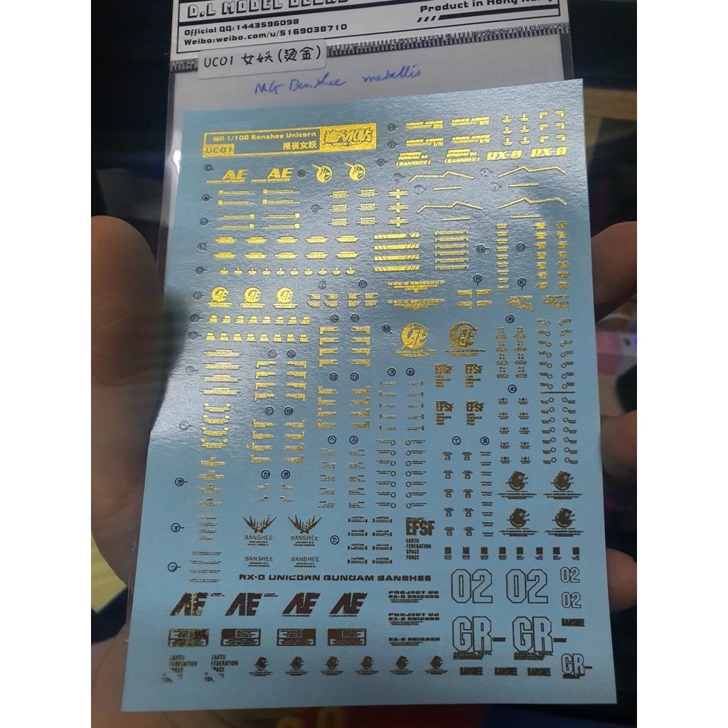 Decal nước dán mô hình Unicorn BANSHEE 02 Gundam Norn MG HG Mega size MGEX Water sticker