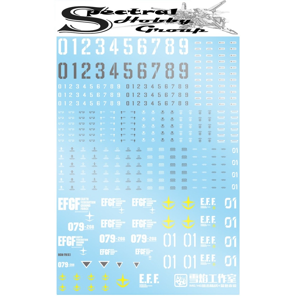 Decal nước dán mô hình MG HG RX-79BD RX79 Blue Destiny 1 2 3 các loại Water sticker