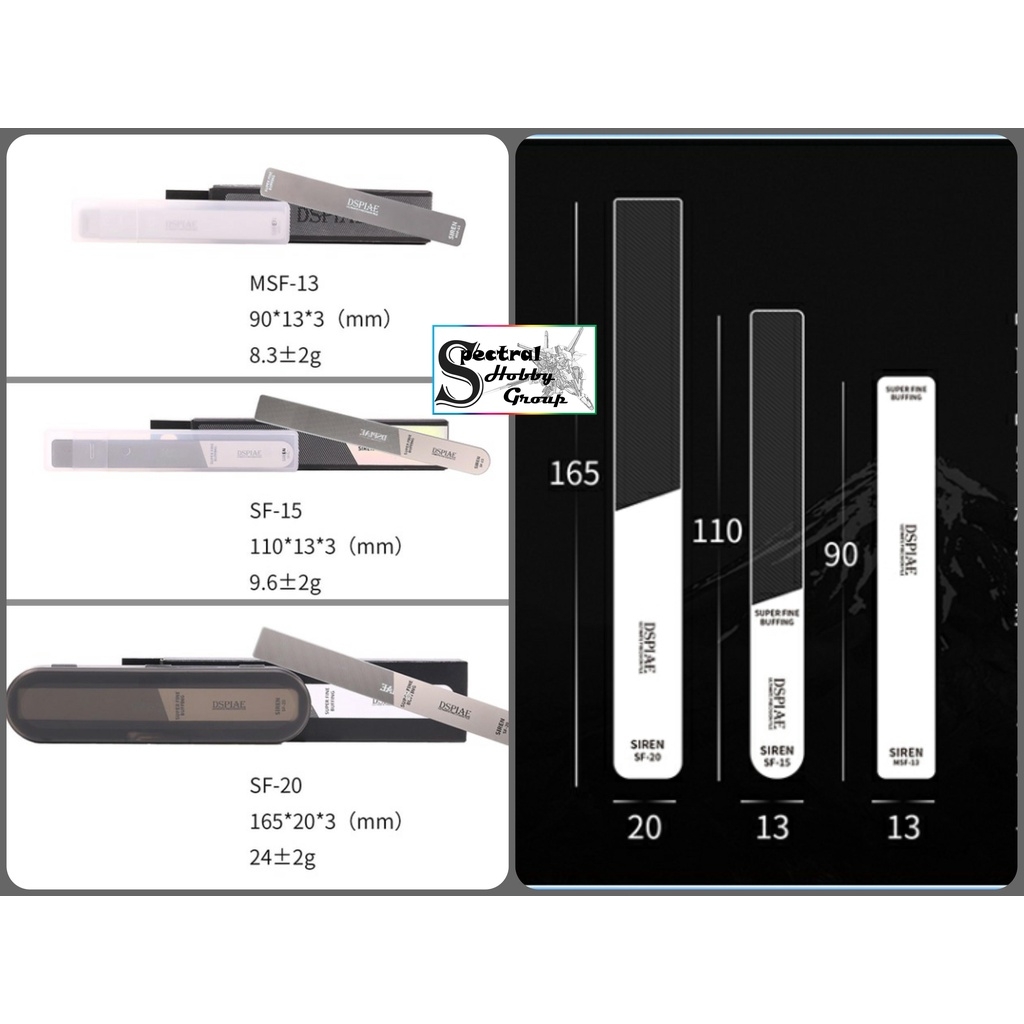 Dụng cụ Dspiae dũa thuỷ tinh nhám siêu mịn Siren mirror glass polishing MSF #10000～12000 hobby tool