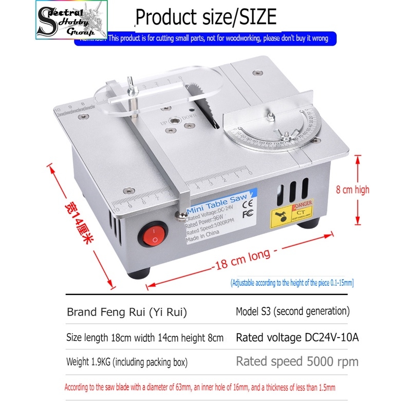 Máy cắt cưa mài đánh bóng để bàn S6 lưỡi cưa 63mm PCB Desktop Cutting Machine Mini Aluminum Alloy