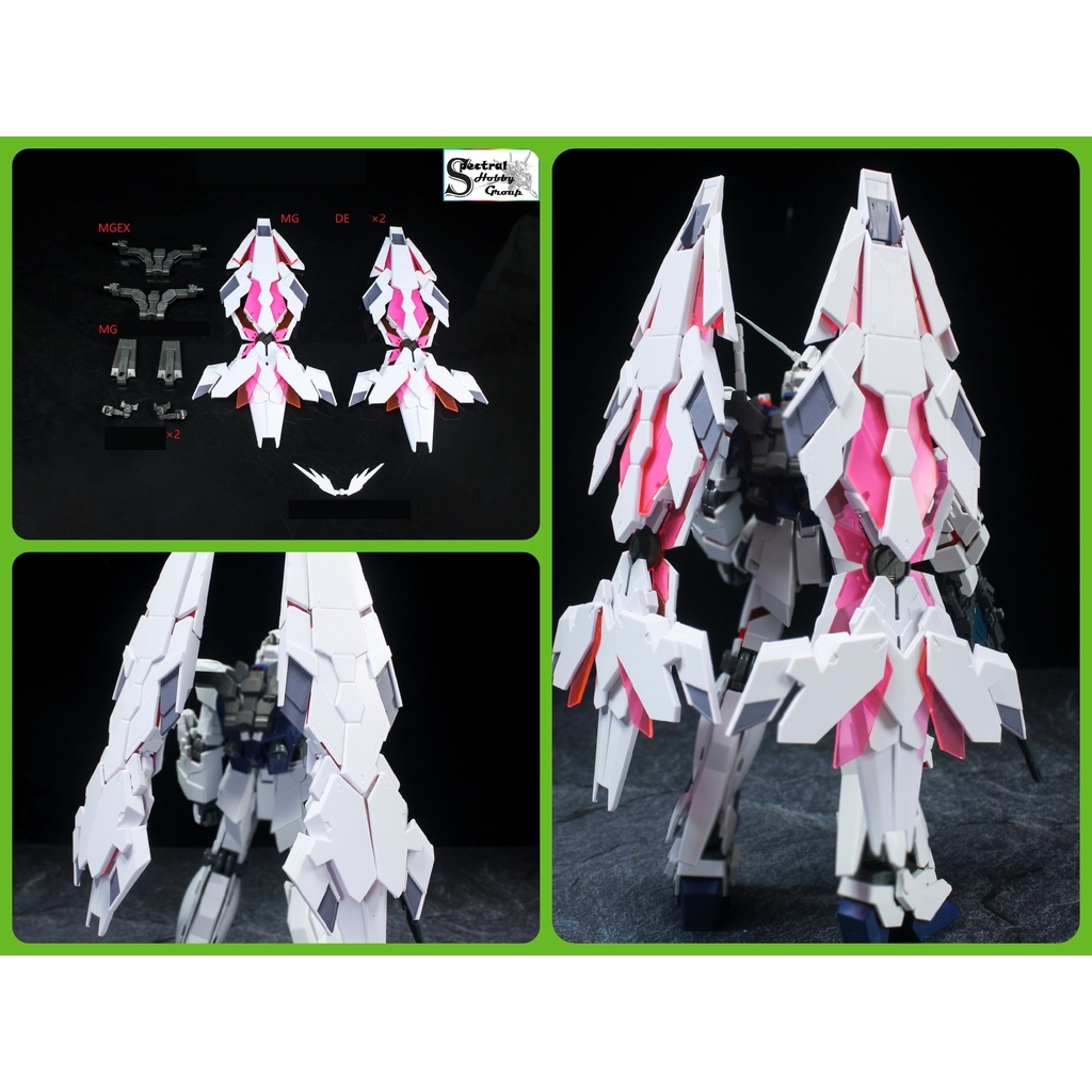 Phụ kiện lắp ráp EW 1/100 mg mgex Full Shield DE Enhanced x2 cho Unicorn Banshee Phenex gundam